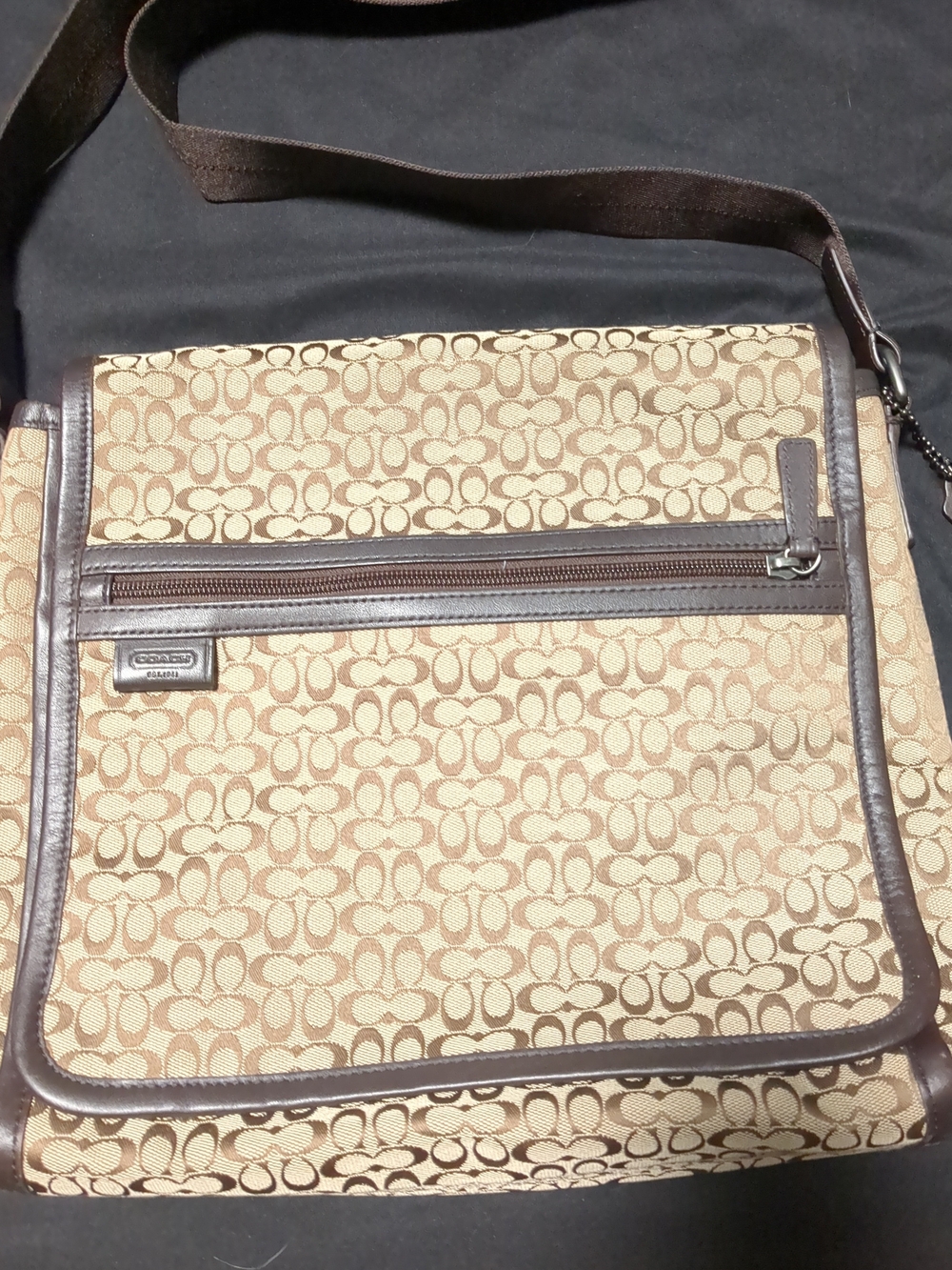 Coach Men’s Signature Canvas Crossbody Bag in Tan/Brown